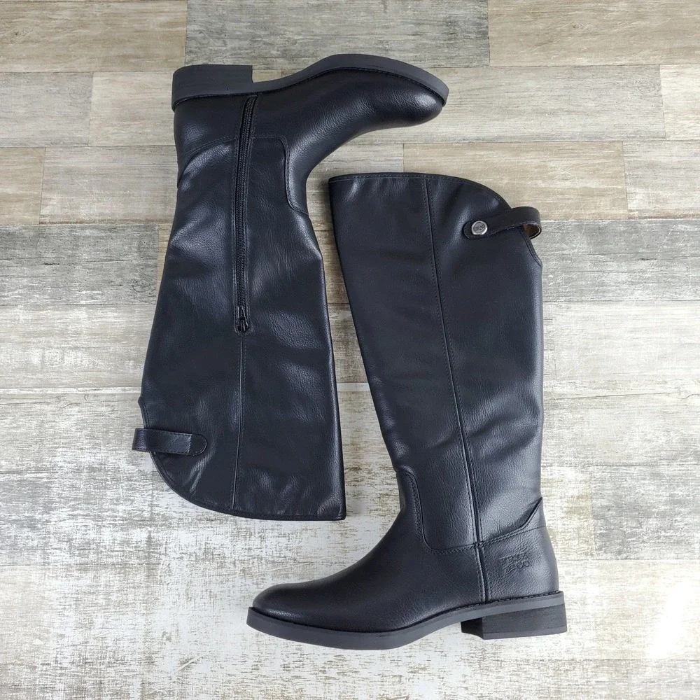 Frye and Co. Kellie Womens Knee High Boots Sz 6 W Black Button Side Zip
